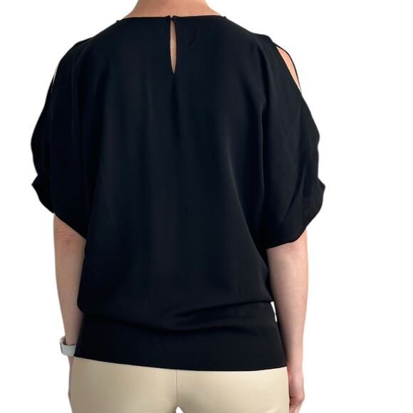 Saint Laurent Silk Split Sleeve Blouse Black FR 34 Flutter - Picture 4 of 11